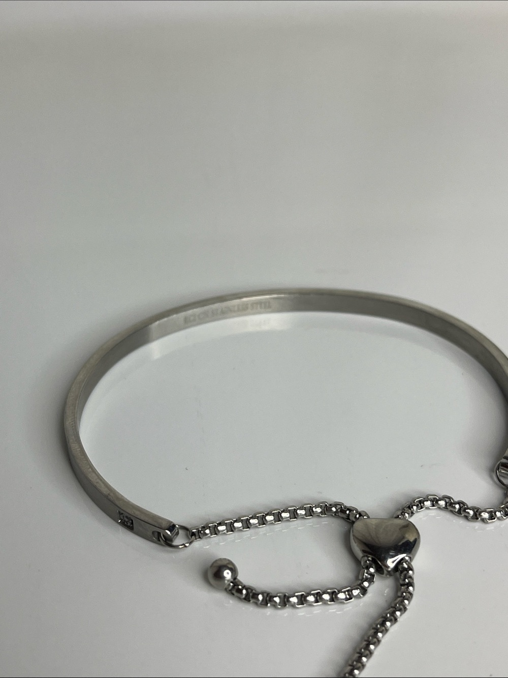 Silver Inspirational Bangle Bracelet "Every Ending Is A New Beginning" - Picture 3 of 7